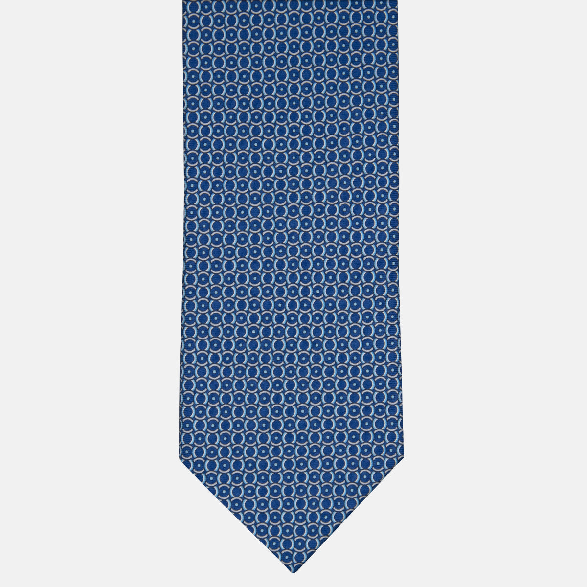 3-fold Silk Tie Geometric Pattern Light Blue - M50033