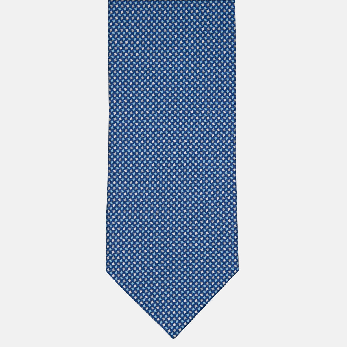 3-fold Silk Tie Geometric Pattern Light Blue -  MOA409