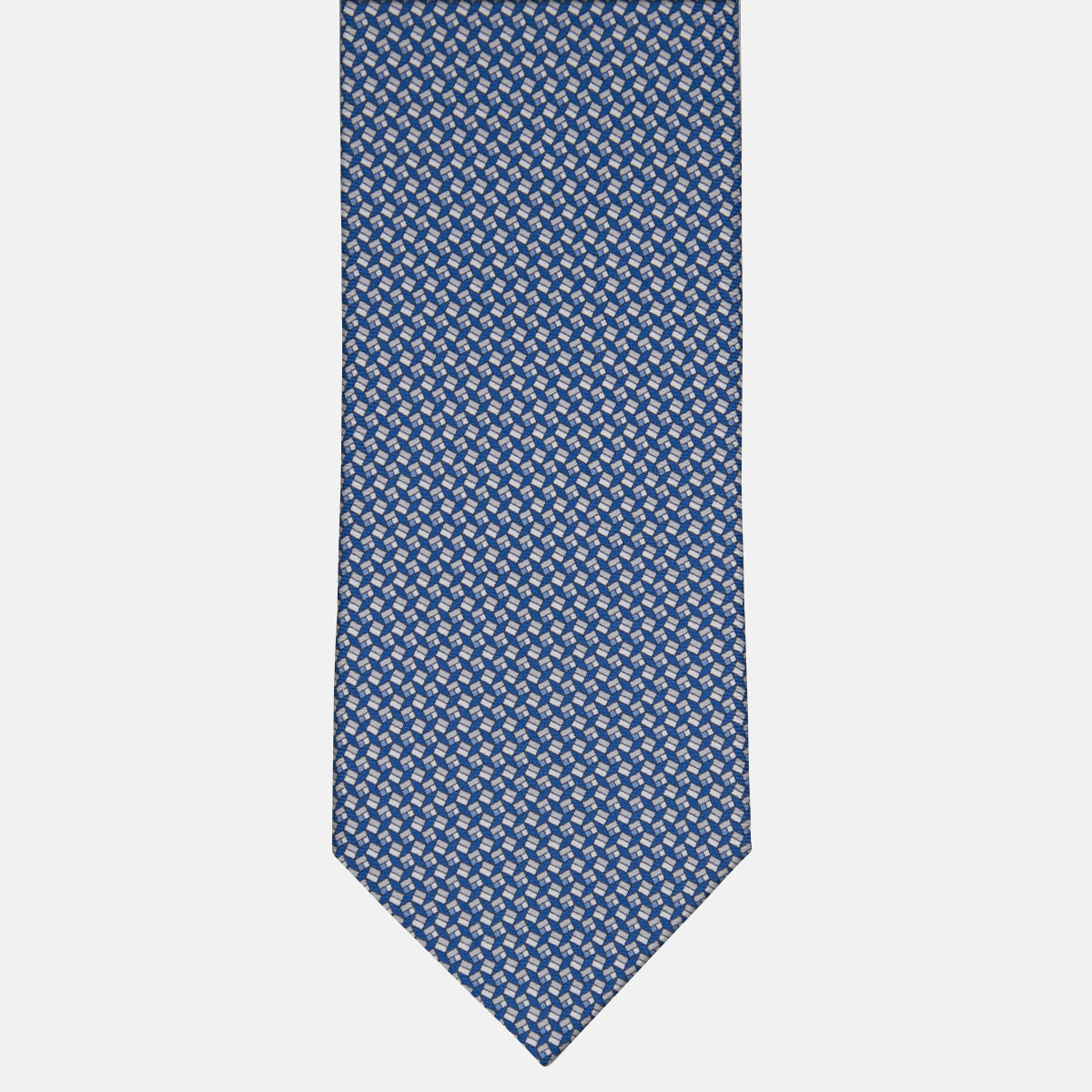 3-fold Silk Tie Geometric Pattern Light Blue -M50027