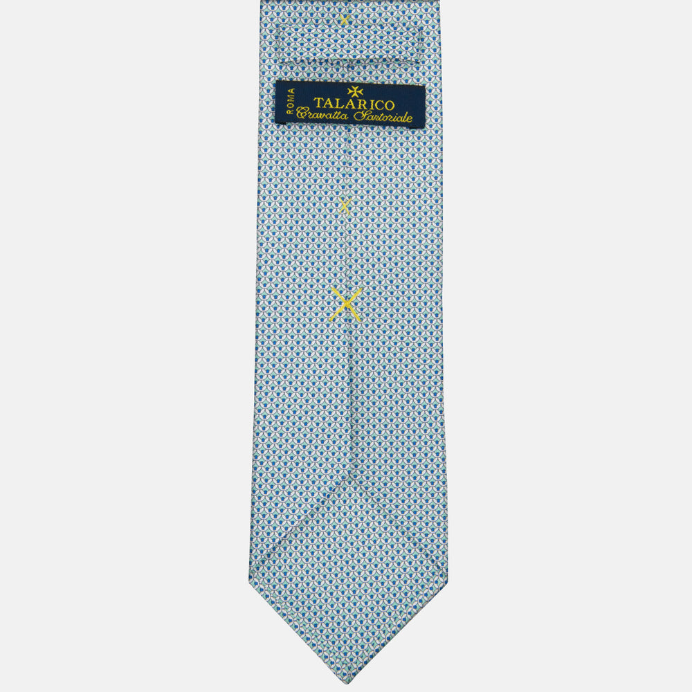 3-fold Silk Tie with Geometric Pattern Tiffany - M50025