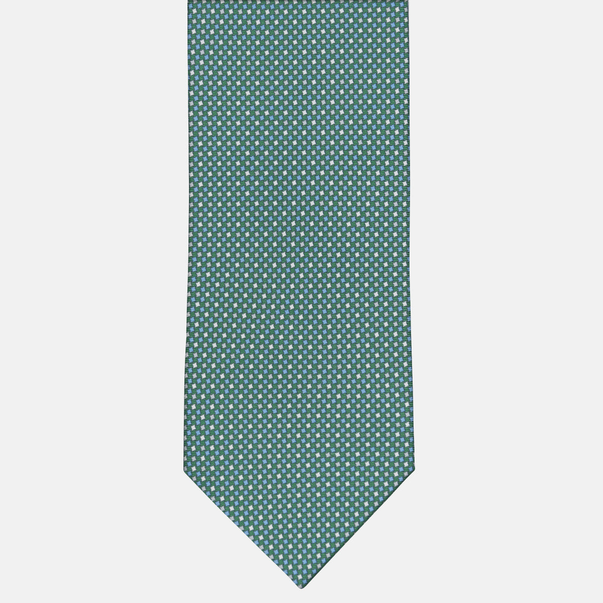 3-fold Silk Tie Geometric Pattern Green -MOA409