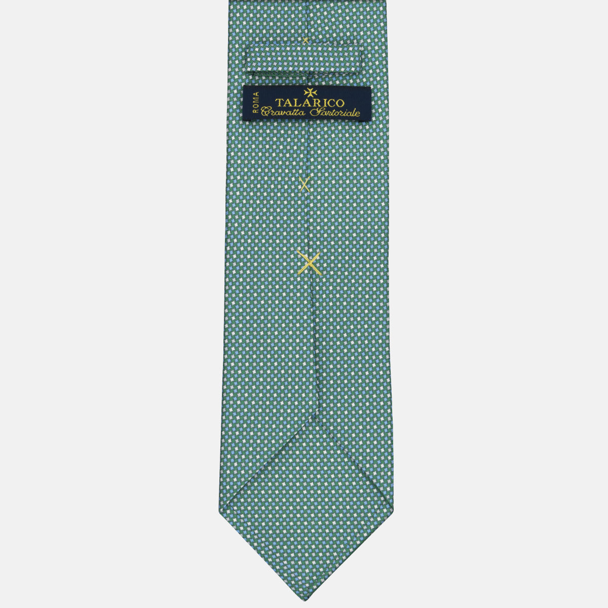 3-fold Silk Tie Geometric Pattern Green -MOA409