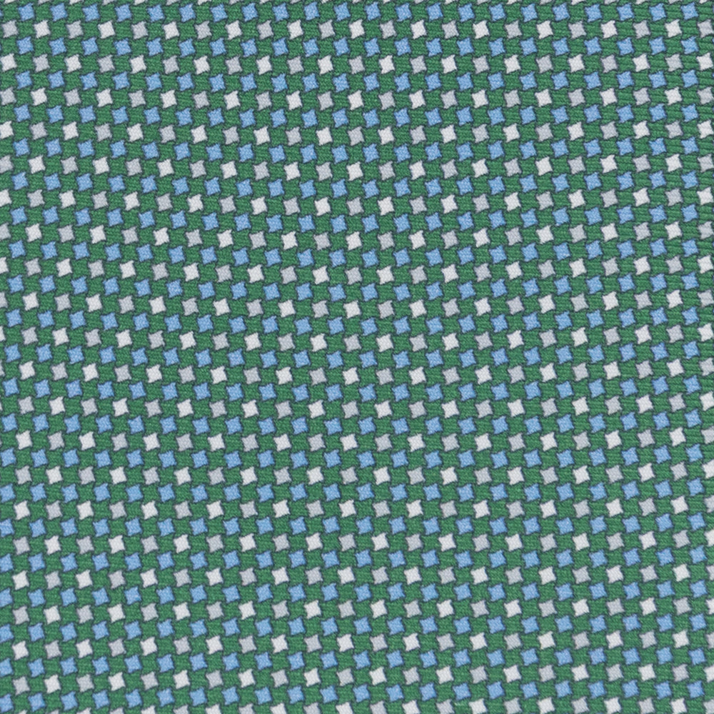 3-fold Tie in Geometric Pattern Silk Green - MOA409