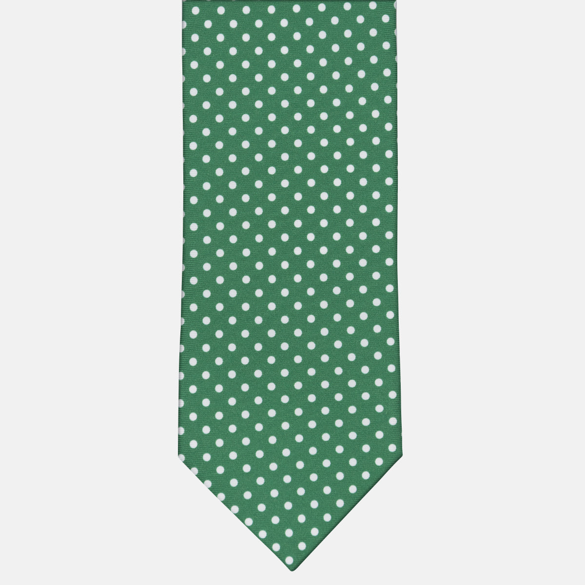 3-Fold Silk Tie with Green Polka Dot Pattern - M6847