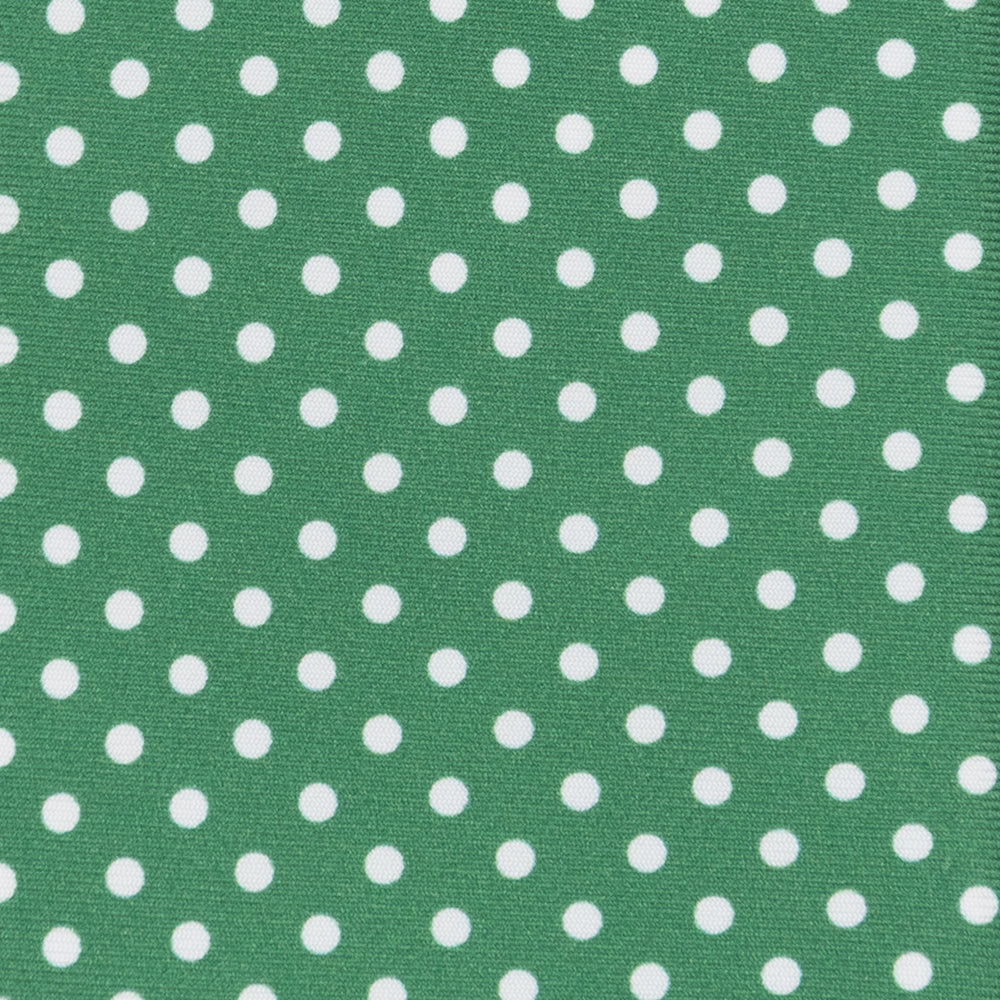 3-fold Silk Tie with Polka Dot Pattern in Green - M6847