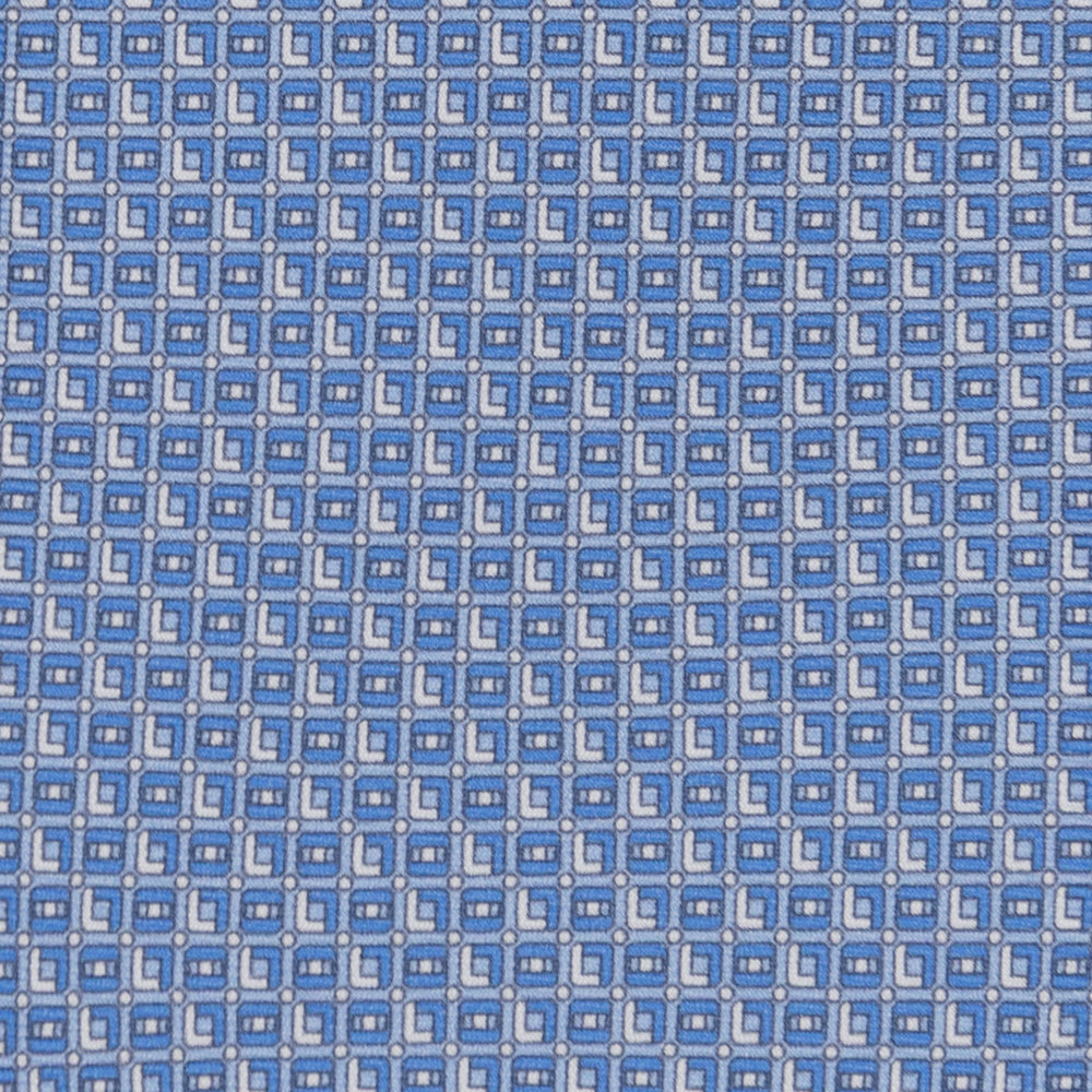 3-fold Tie in Geometric Pattern Sky Blue - M49796