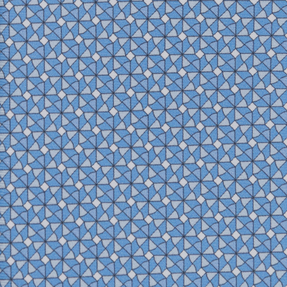 3-fold Tie in Geometric Pattern Light Blue-M50028