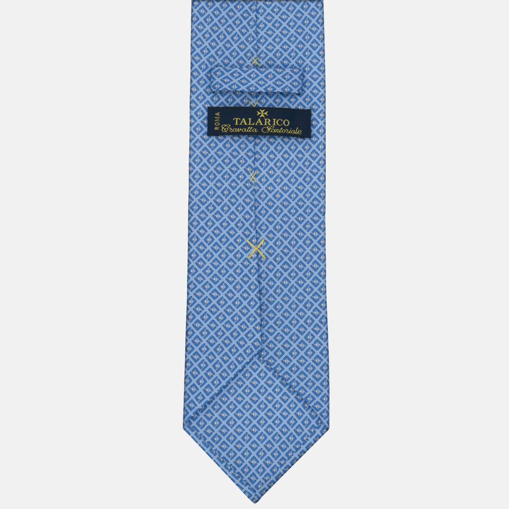 3-fold Tie in Geometric Pattern Sky Blue - M50029