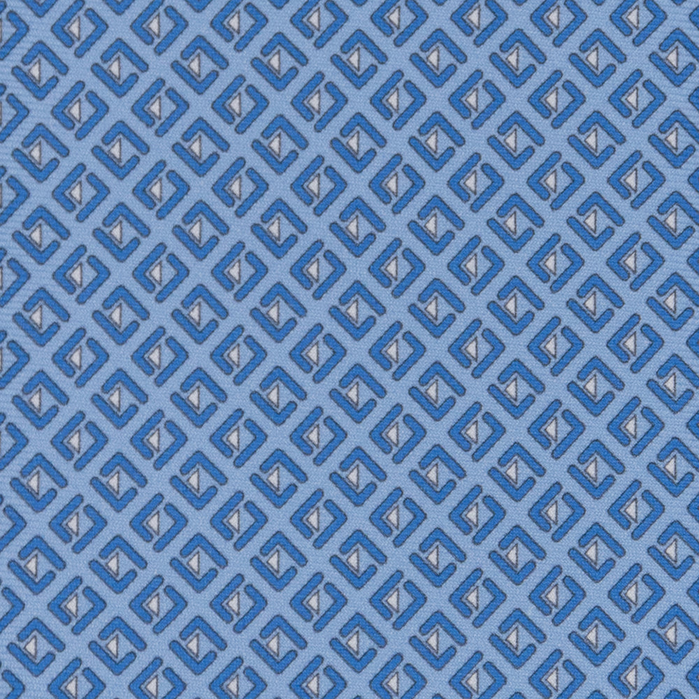 3-fold Tie in Geometric Pattern Sky Blue - M50029