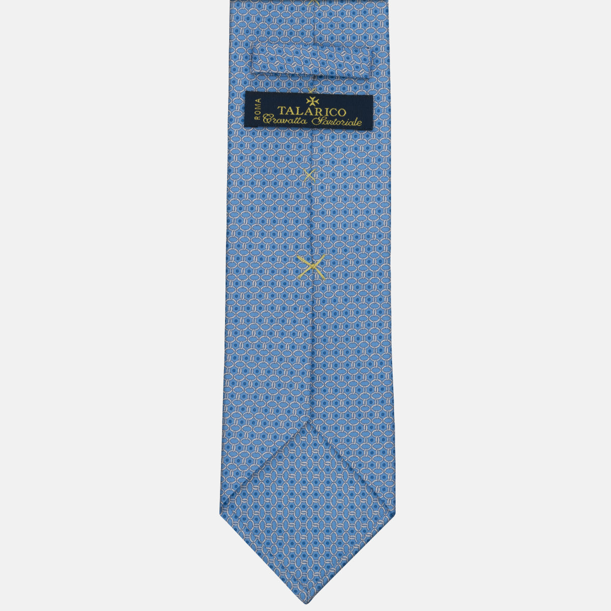 3-fold Silk Tie with Chain Pattern Light Blue - MO9962