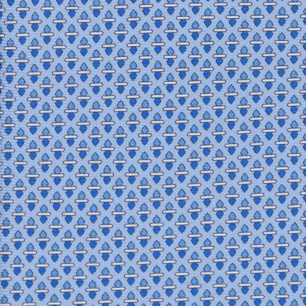 3-fold Tie in Geometric Pattern Sky Blue - M48651