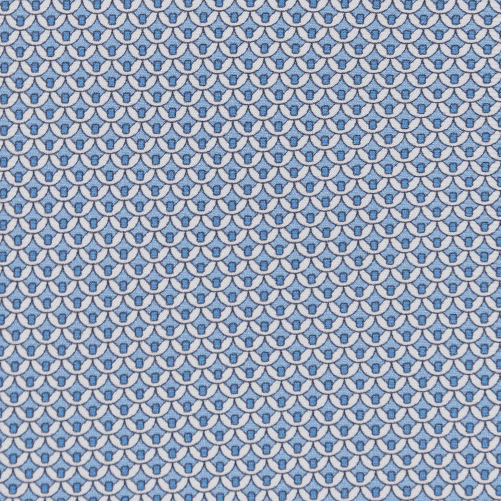 3-fold Tie in Geometric Pattern Light Blue-M50025