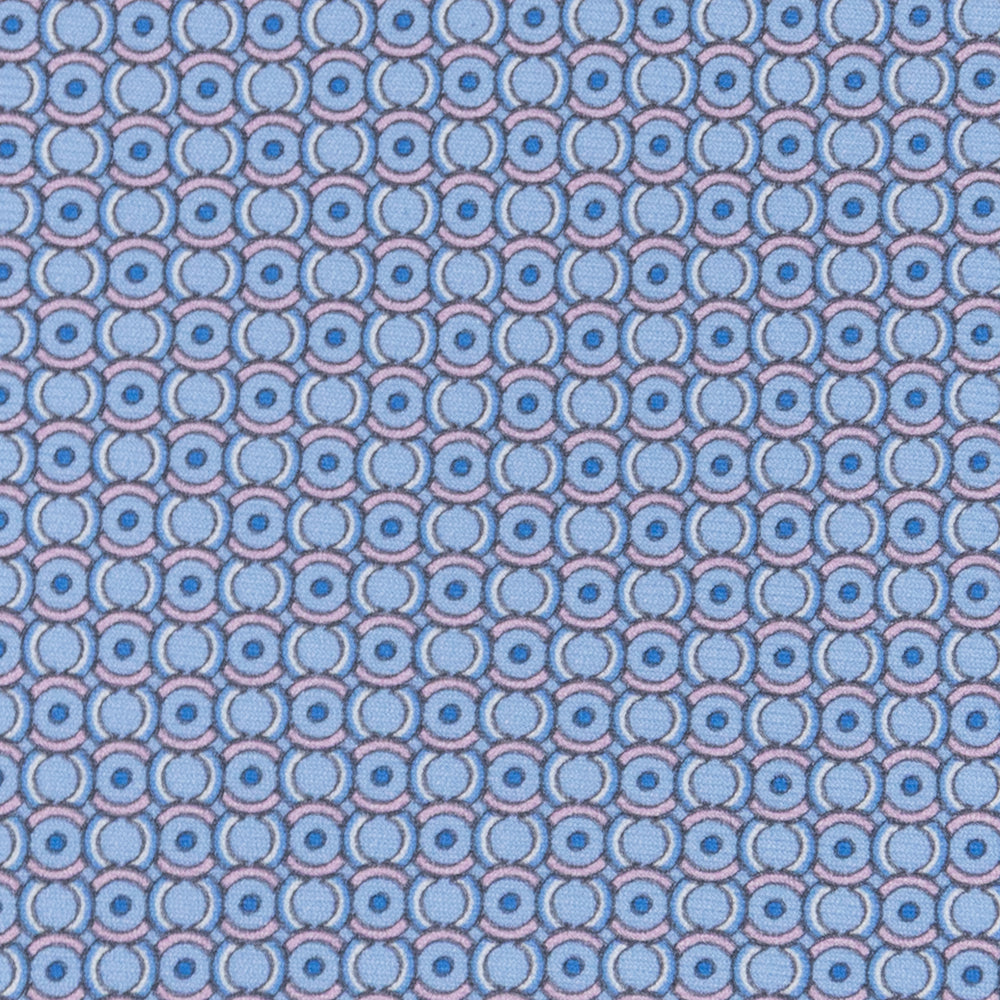 3-fold Tie in Geometric Pattern Light Blue Pink Silk - M50033