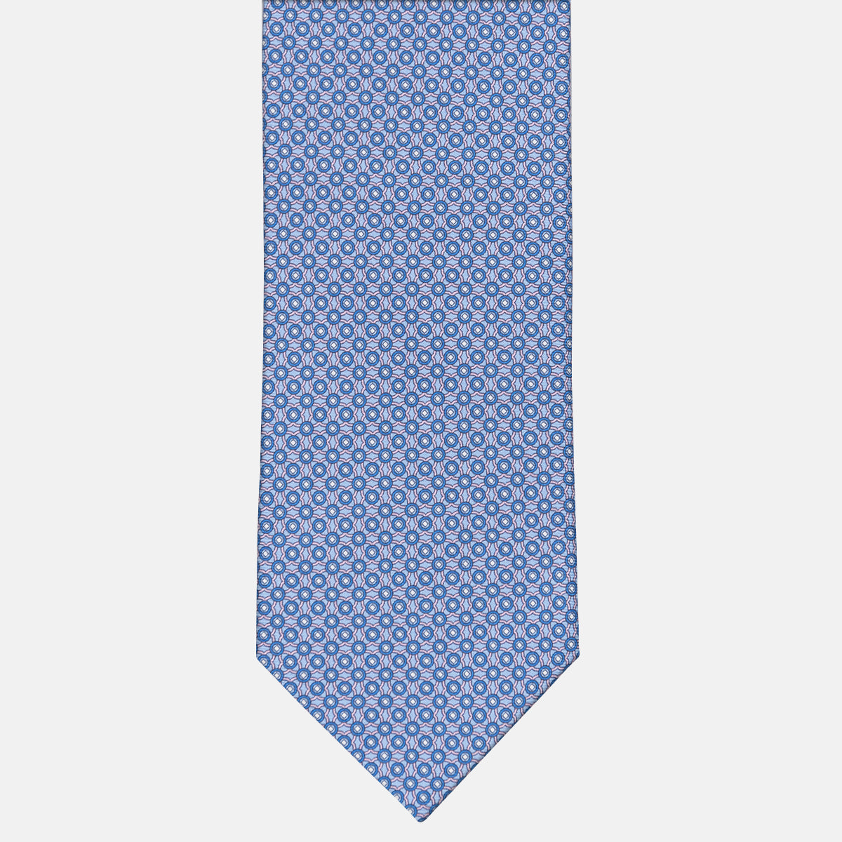 3-fold Silk Tie Geometric Pattern Light Blue Pink - MO9373