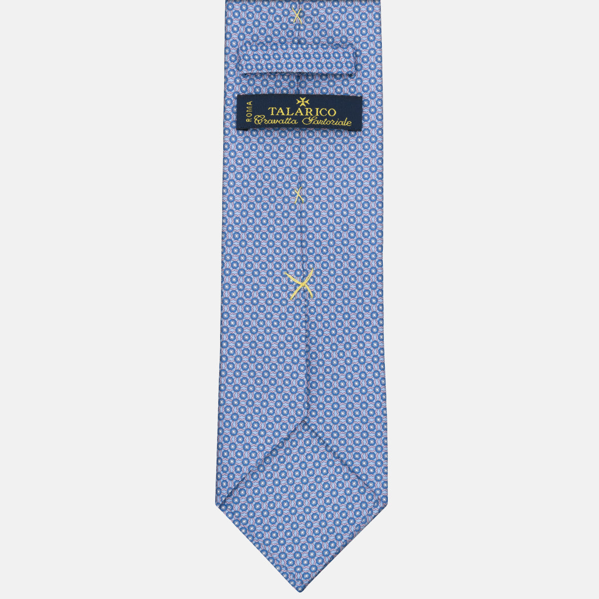 3-fold Silk Tie Geometric Pattern Light Blue Pink - MO9373
