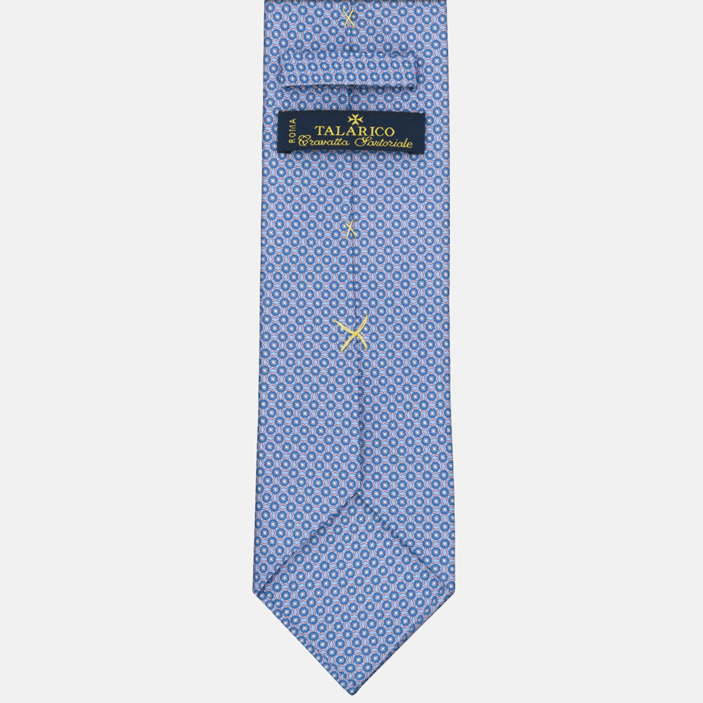 3-fold Tie in Geometric Pattern Light Blue Pink - MO9373