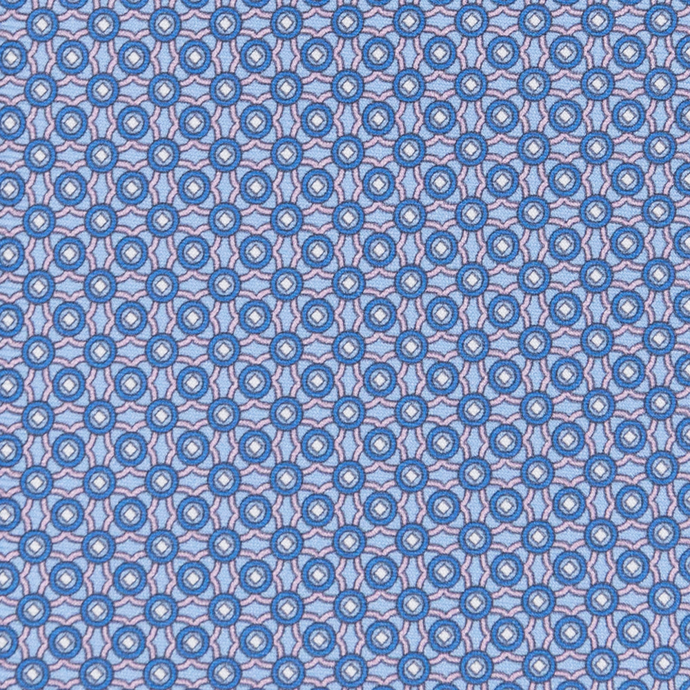 3-fold Tie in Geometric Pattern Light Blue Pink - MO9373