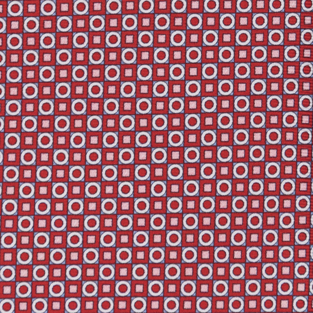 3-fold Silk Tie Geometric Pattern Red - M49115