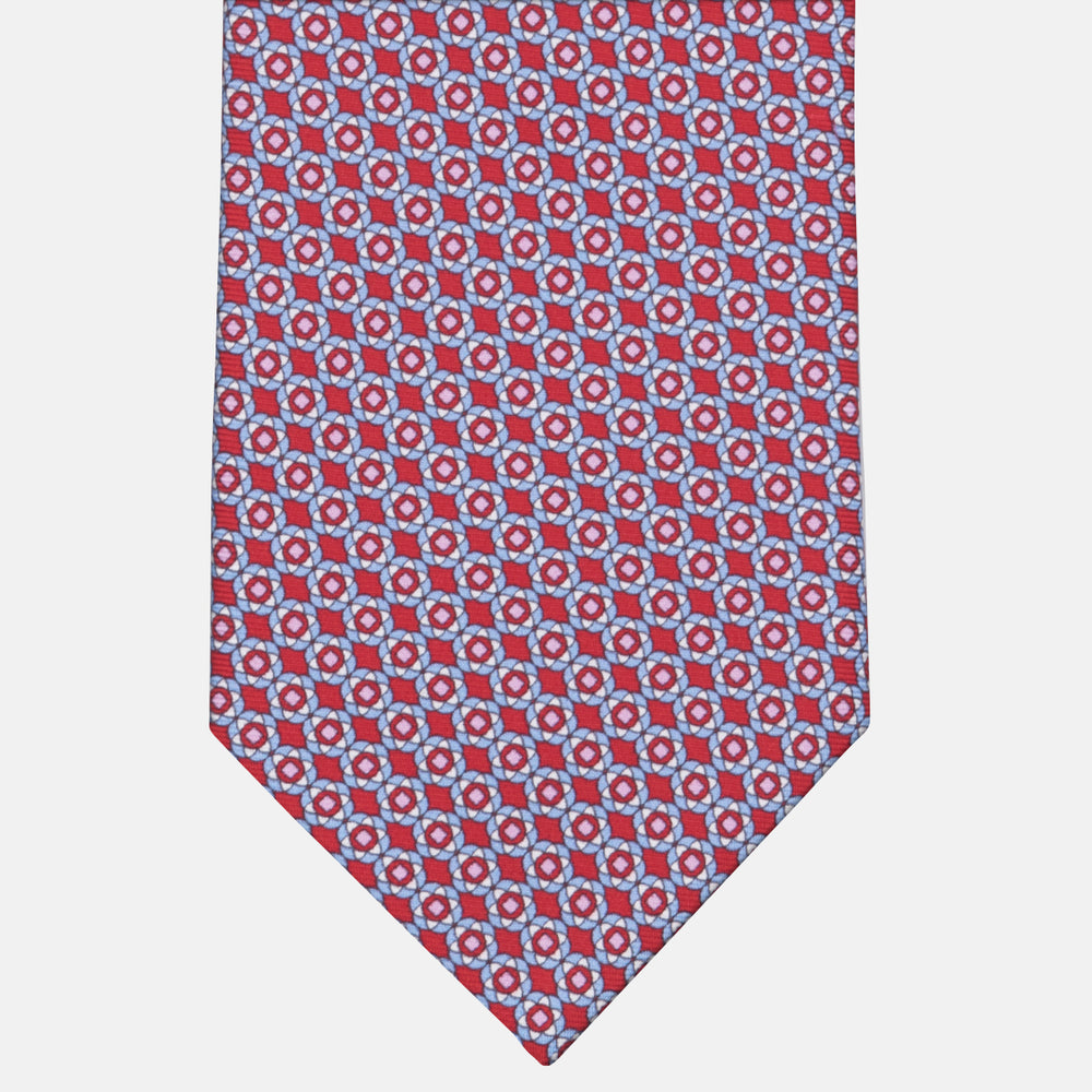 3-fold Silk Tie Floral Pattern Red-M49150