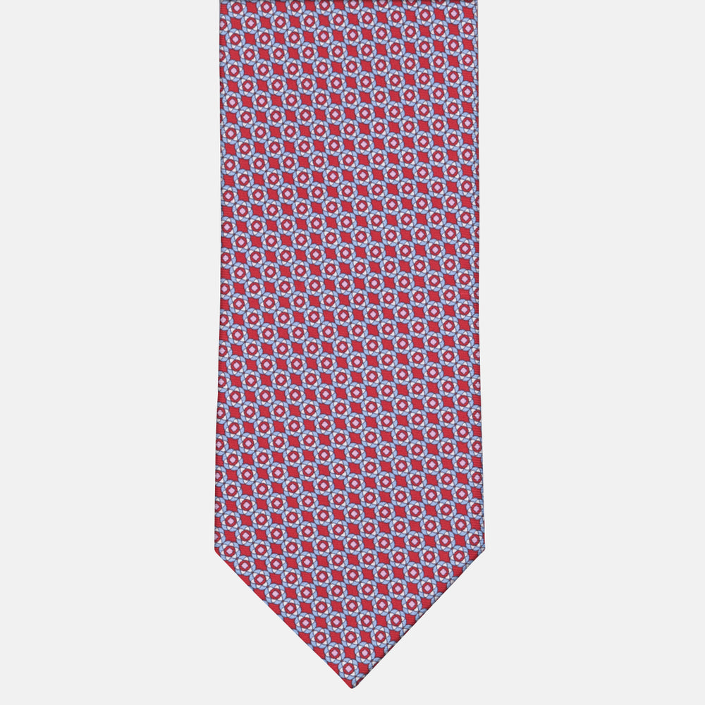 3-fold Silk Tie Floral Pattern Red-M49150