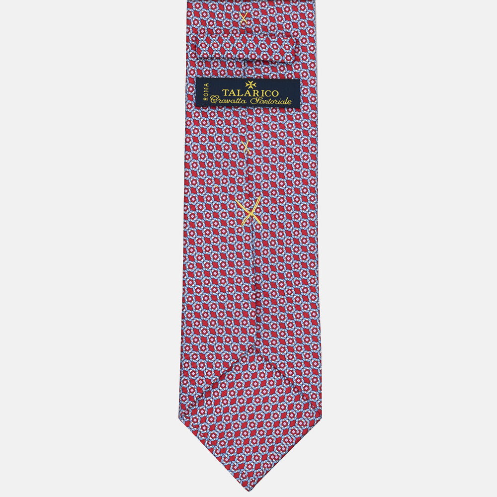 3-fold Silk Tie Floral Pattern Red-M49150