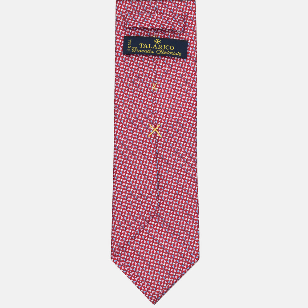 3-fold Silk Tie Geometric Pattern Red-M50028