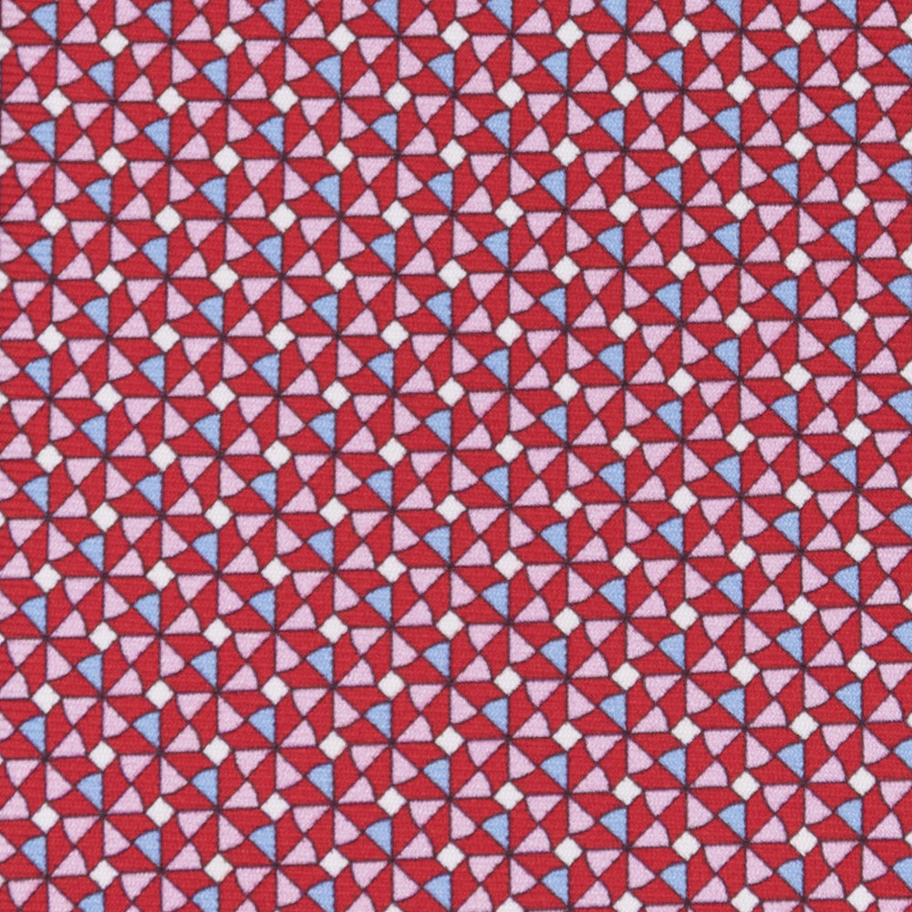 3-fold Silk Tie Geometric Pattern Red-M50028