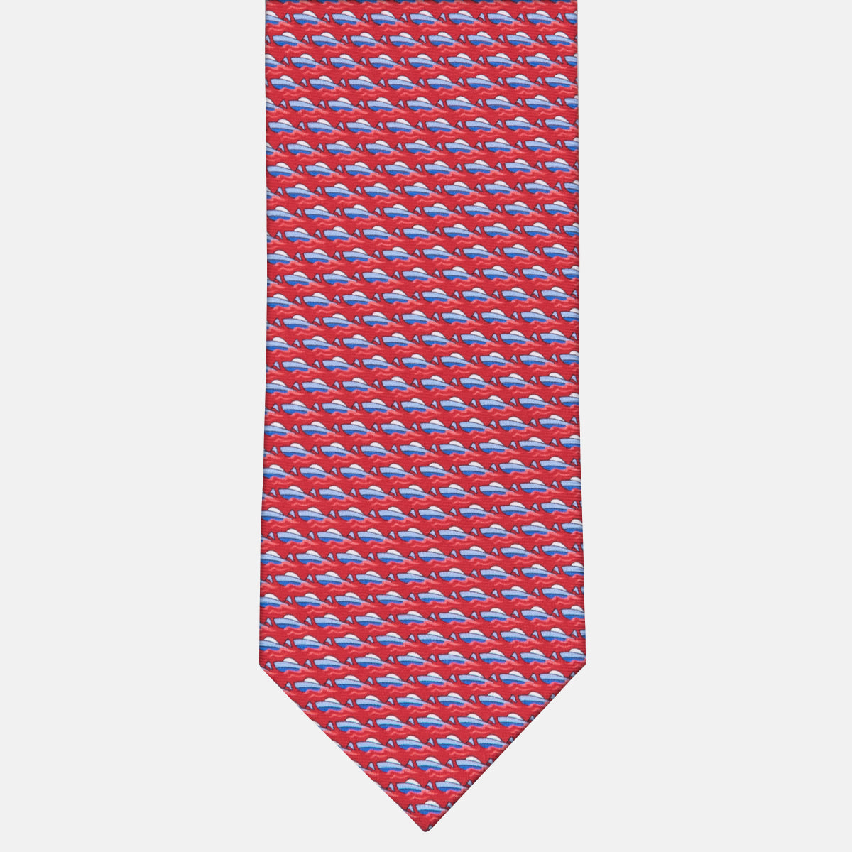 3-Fold Silk Tie Boat Pattern Red-M49151