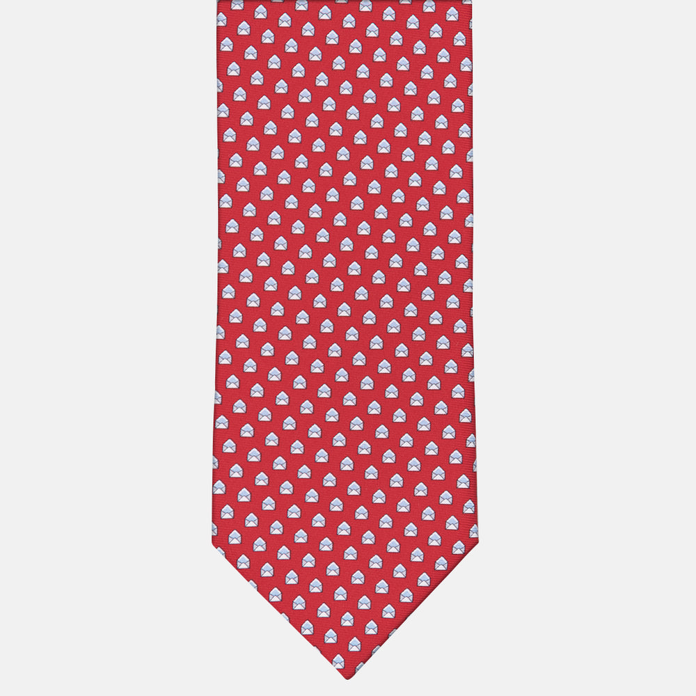 3-fold Silk Tie Pattern Letter Red - M49541