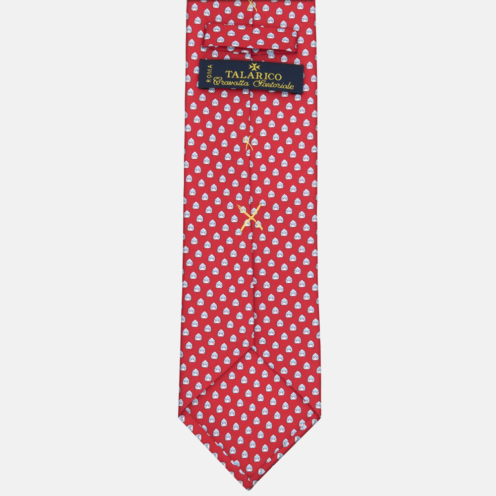 3-fold Silk Tie Pattern Letter Red - M49541