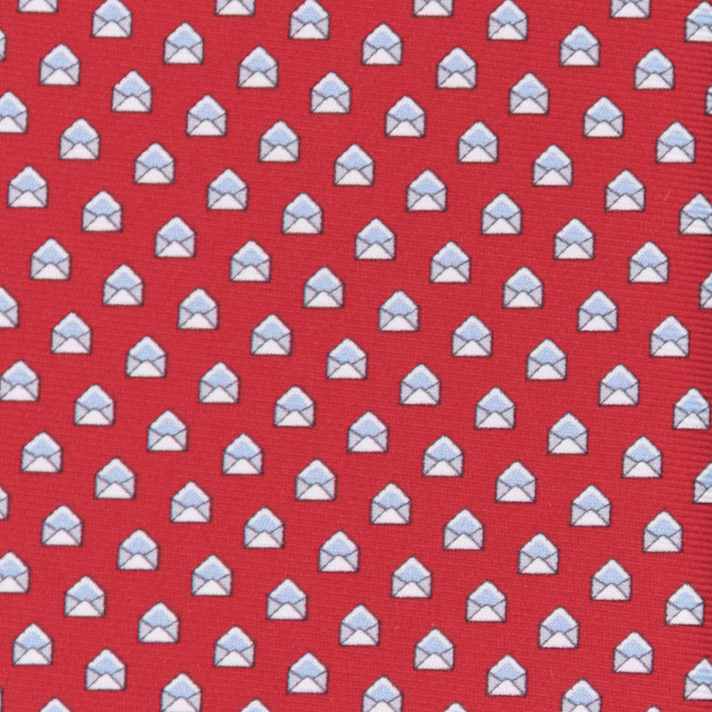 3-fold Silk Tie Pattern Letter Red - M49541