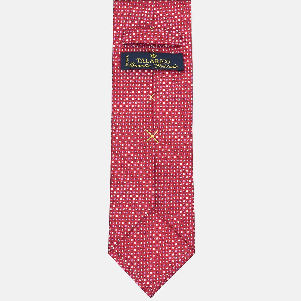 3-fold Silk Tie Geometric Pattern Red-M48652