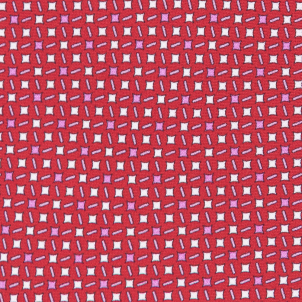 3-fold Silk Tie Geometric Pattern Red-M48652