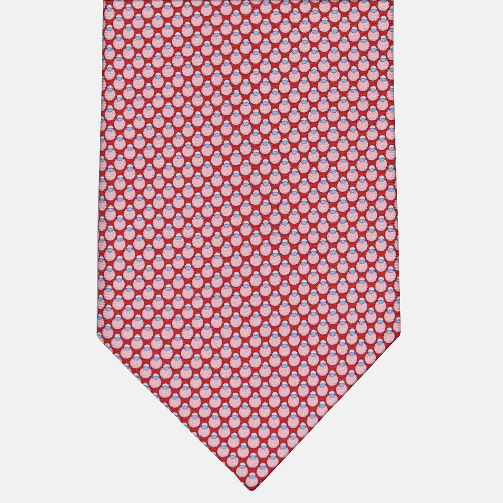 3-fold Silk Tie Geometric Pattern Red-M34305