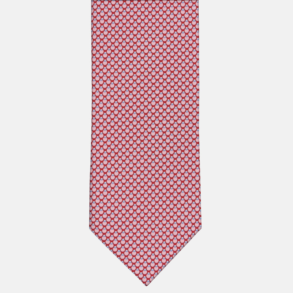 3-fold Silk Tie Geometric Pattern Red-M34305