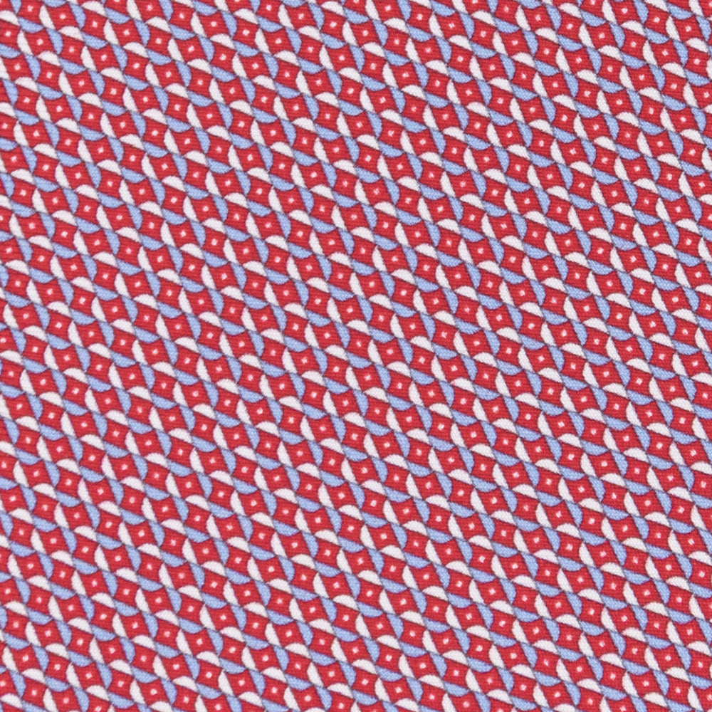 3-fold Silk Tie Geometric Pattern Red - MOA226