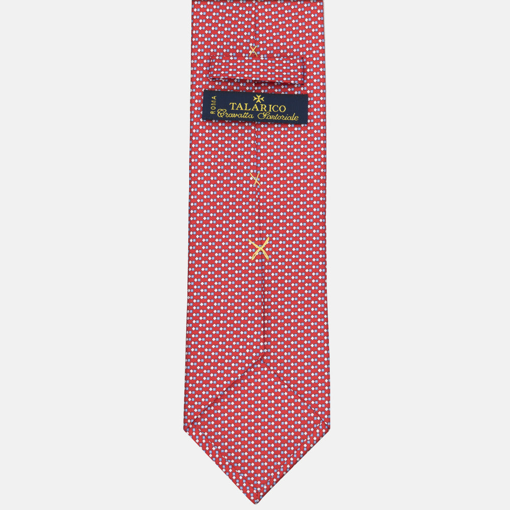 3-fold Silk Tie Geometric Pattern Red - M49800