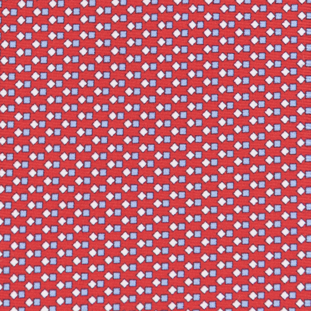 3-fold Silk Tie Geometric Pattern Red - M49800