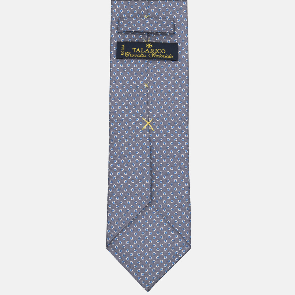 3-fold Tie in Silk Geometric Pattern Gray - M50004