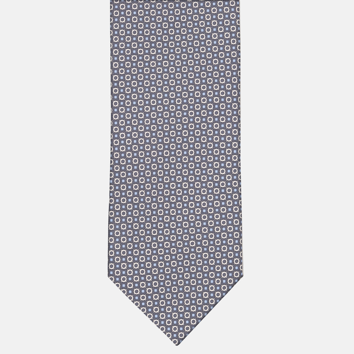 3-fold Silk Tie Geometric Pattern Grey-M49115