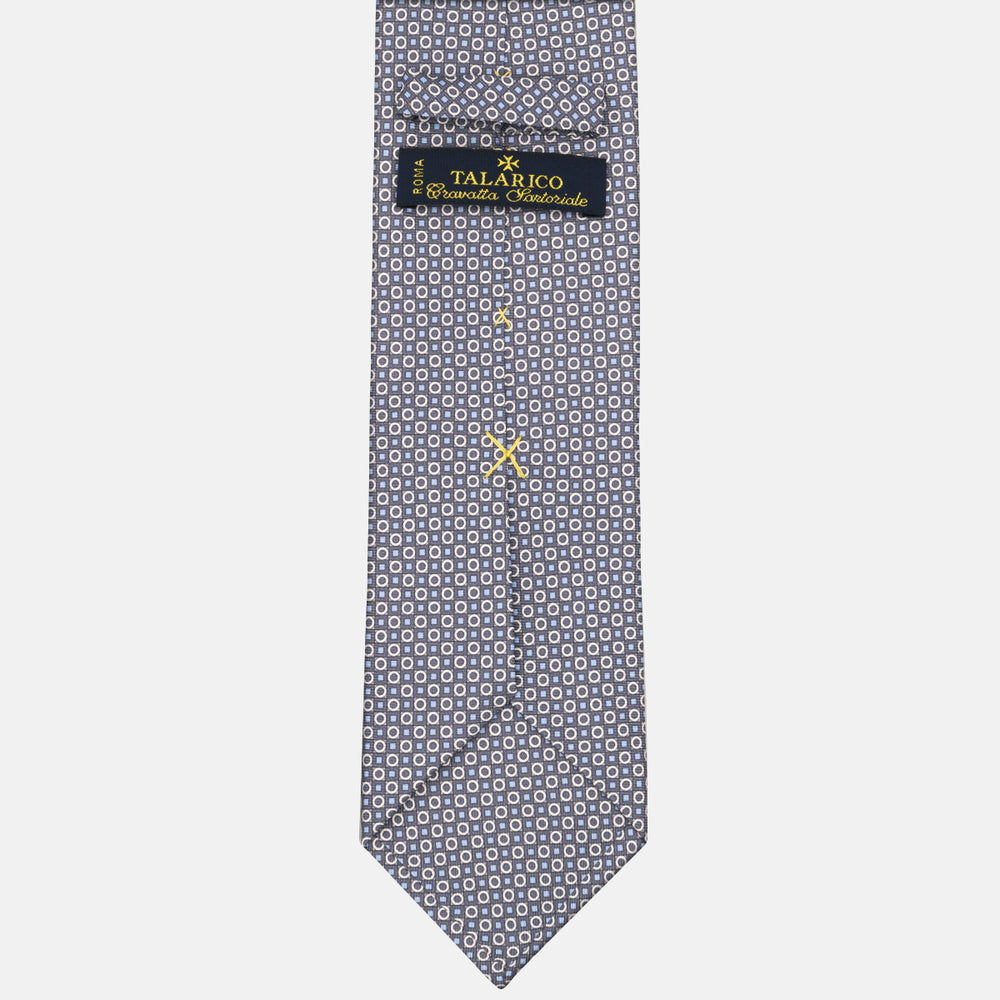 3-fold Tie in Silk Geometric Pattern Gray-M49115