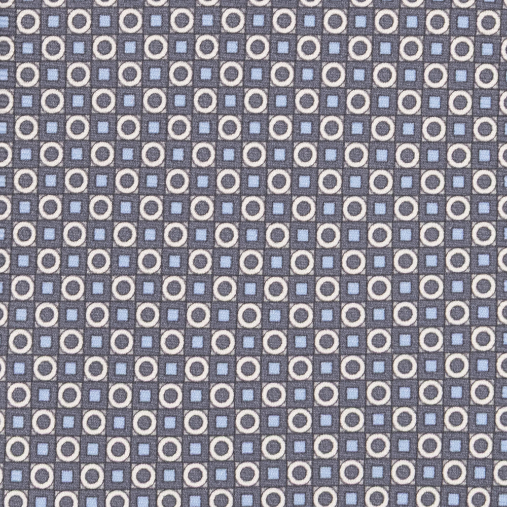 3-fold Tie in Silk Geometric Pattern Gray-M49115
