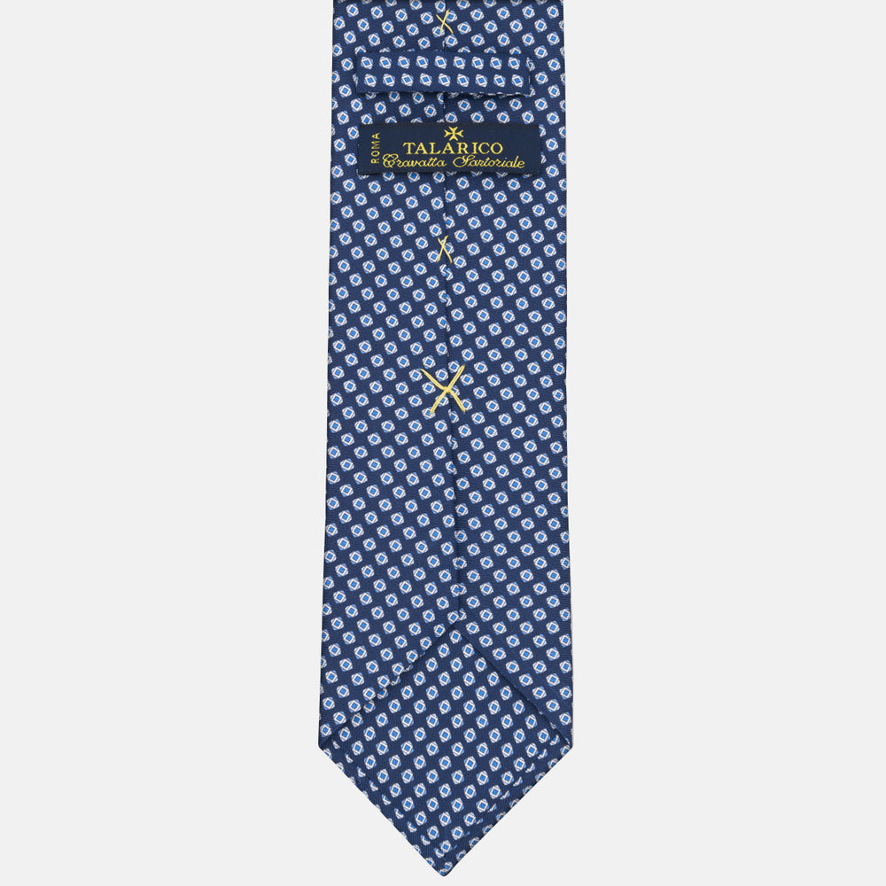 3-fold Tie in Geometric Pattern Light Blue Silk - M34008