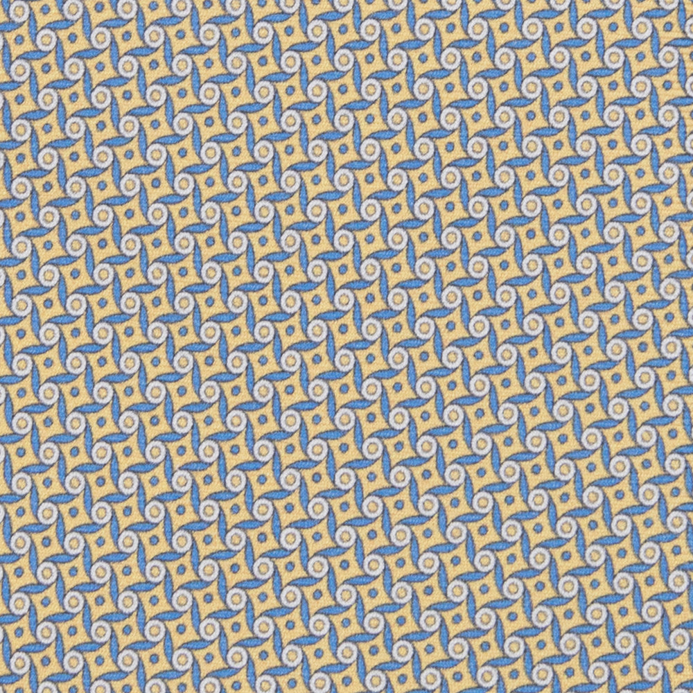 3-fold Tie in Geometric Pattern Silk Yellow - M50005
