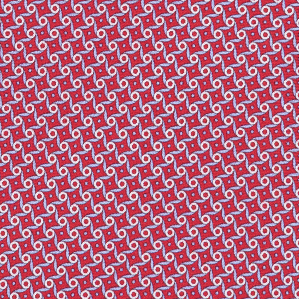 3-fold Silk Tie Geometric Pattern Red - M50005