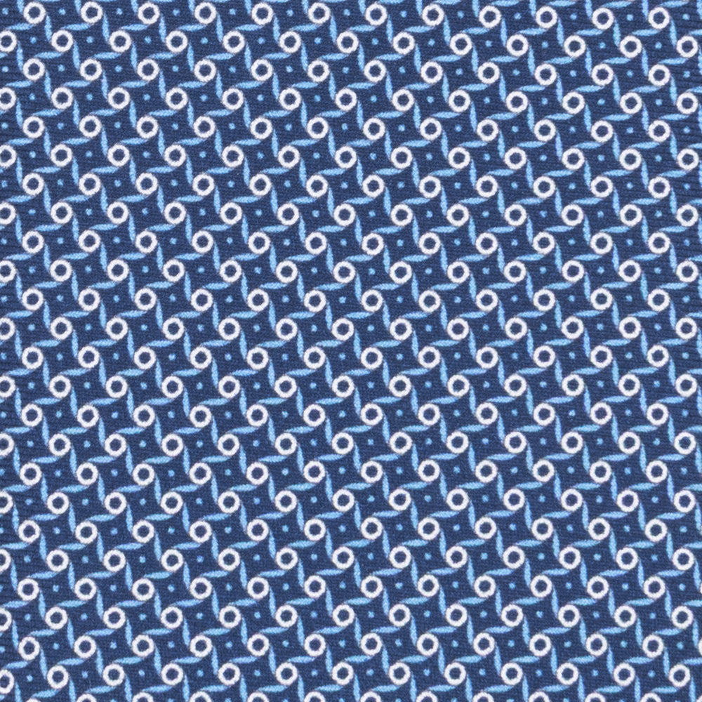 3-fold Tie in Geometric Pattern Light Blue Silk - M50005
