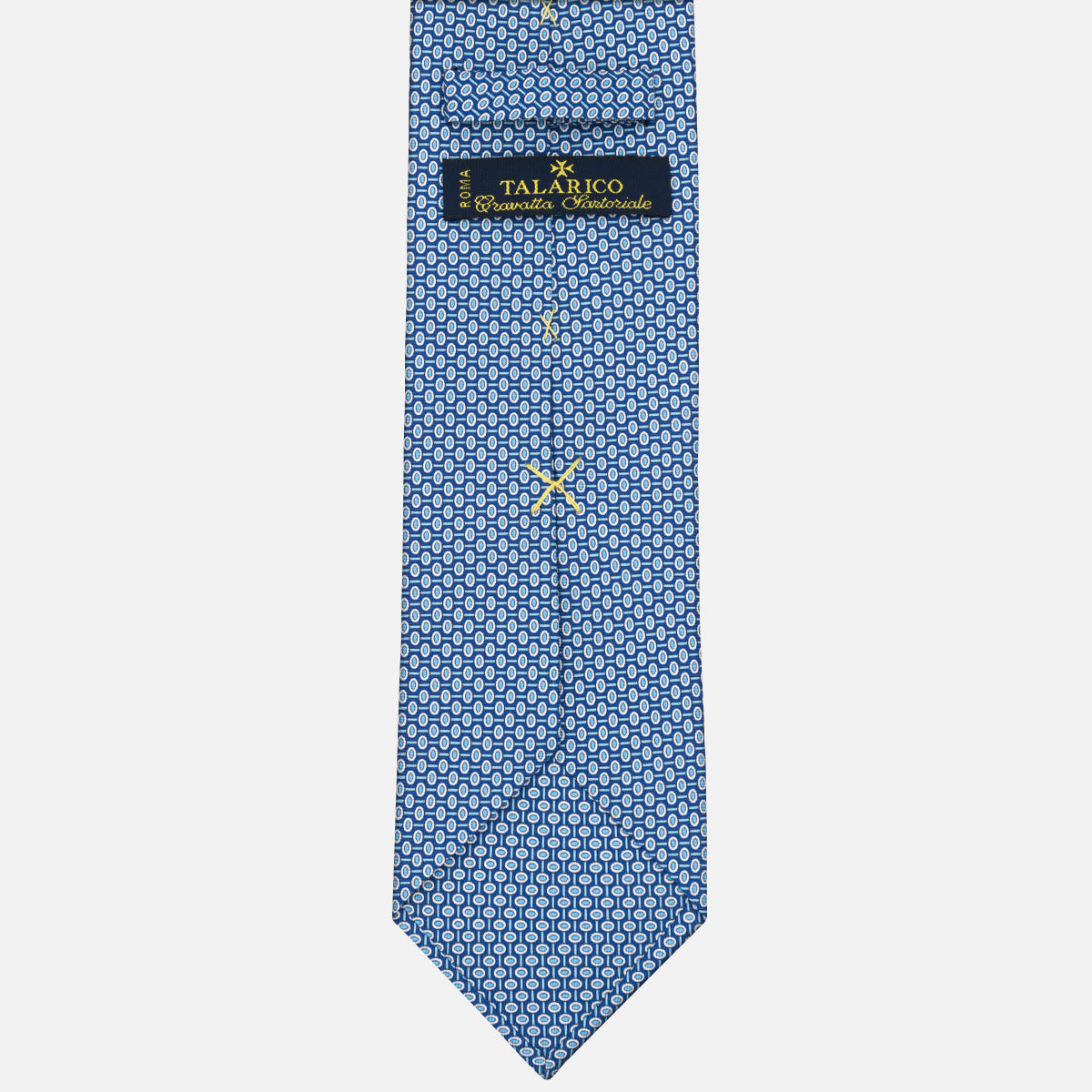 3-Fold Silk Tie Geometric Pattern Pool Blue - M50023