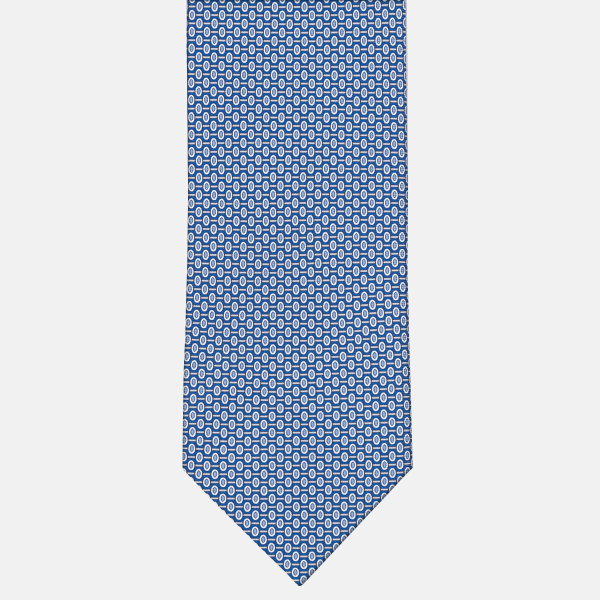 3-Fold Silk Tie Geometric Pattern Pool Blue - M50023