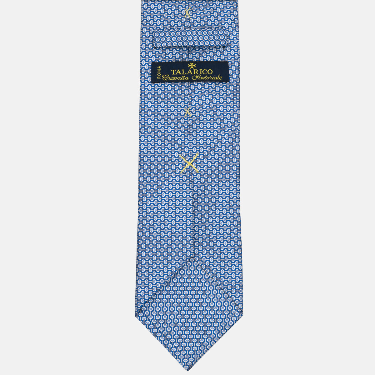 3-Fold Silk Tie Geometric Pattern Pool Blue - M50023