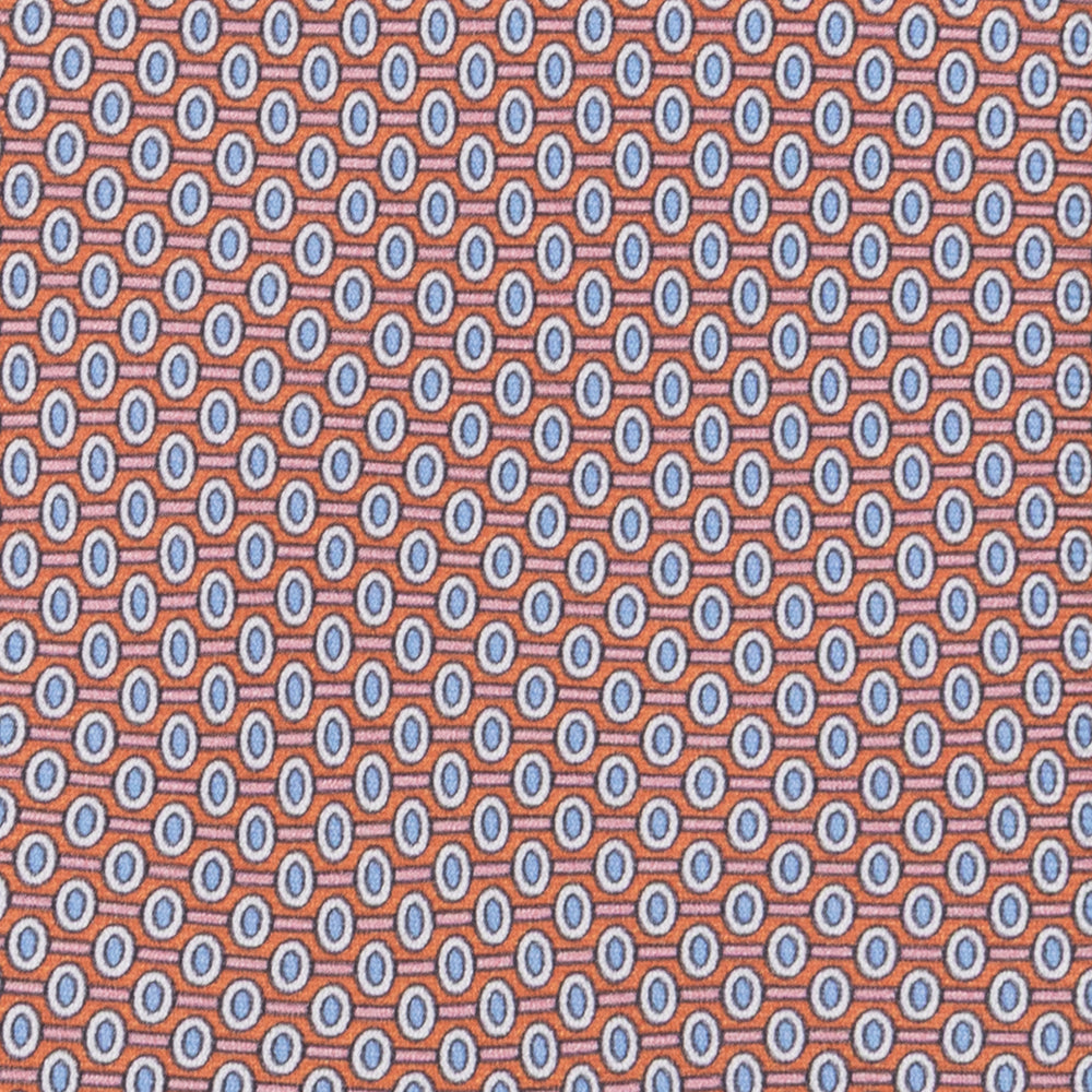 3-fold Tie in Geometric Pattern Orange - M50023